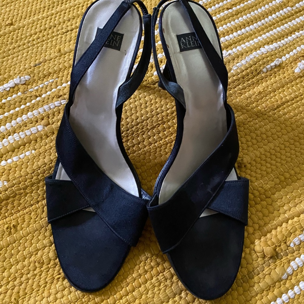 Black heels with back strap